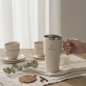 모굼 스텐 텀블러 대용량 빨대 보온보냉텀블러 손잡이 핸들 차량용 진공 퀜처 벤티