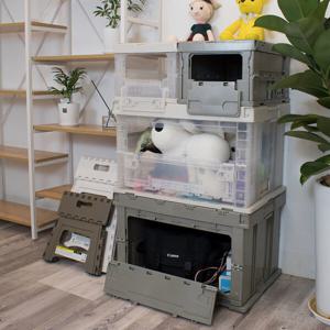 누스타 측면개폐 안전잠금 다용도 정리함 대형 폴딩박스 캠핑박스 리빙박스 수납박스 75L