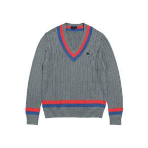 BB_코튼 테니스 브이넥 스웨터 (그레이) (BBWNMF3292WDF)