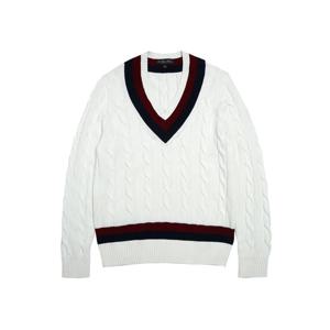 BB_코튼 케이블 테니스 브이넥 스웨터 (아이보리) (BBWNMM7305BDF)