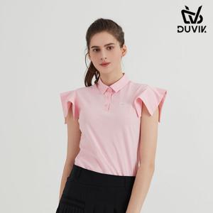 [gs] 듀빅 여성 프릴 소매 카라 반팔티셔츠 DC2WTS005CR