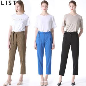 [리스트][리스트] 솔리드 원턱 벨티드 팬츠