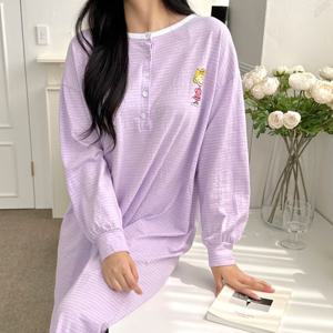 [보리맘]샐리 단추 수유복 긴팔 수유 원피스 임부복 ID638