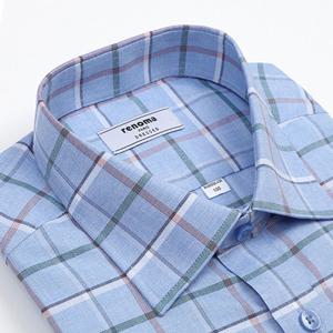 [레노마 일반핏] RNSSG0-035BU 다림질이 필요없는 카치온 체크남방[여름용긴소매착용가능]