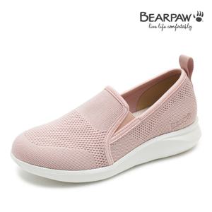 [베어파우(슈즈)]DEBRA 여성 슬립온 니트소재 핑크 로퍼 신발 K2196079PA-W 3.5CM