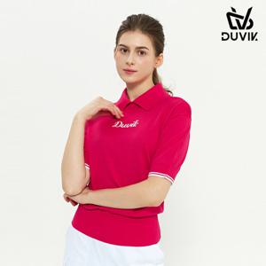 듀빅 여성 변형 폴로 카라 반팔 스웨터 DD2WSW201PK