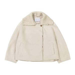 [코데즈컴바인] 니트카라 탈부착 숏 핸드메이드 코트 CID-HC505WA