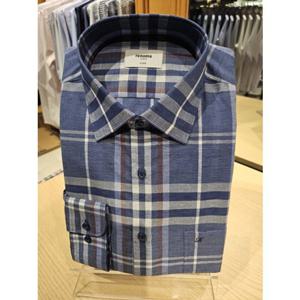 [레노마 일반핏]ROSSG0-037NY 다림질 필요없는 얇고 가벼운 린넨 혼방 빅 멀티체크남방[밑단일자]