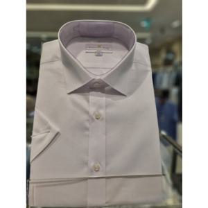 [카운테스마라] 슬림핏 도비짜임 면혼방 화이트 반팔셔츠 (CDHW1B1168AO)