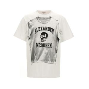 알렉산더 맥퀸 반팔 티셔츠 794604QTABP0909 White Black