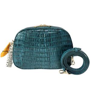 [에스콰이아]카이만 악어 핸드백 청그린 크로스백 ECBSHB034GR