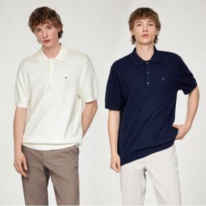 [공식][타미힐피거] (T12E6KPN090MT1) 피마 코튼 블렌드 폴로 니