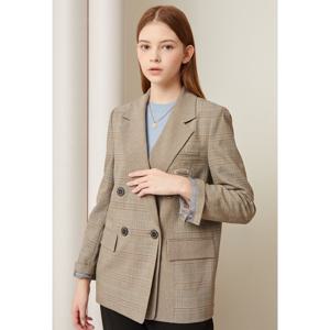 [제이제이 지고트]체크 블록 자수 테일러드 재킷 GMAA0JKR2