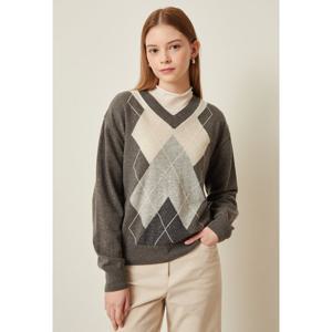 [제이제이 지고트]아가일 배색 울 풀오버 니트GMAA1POR6