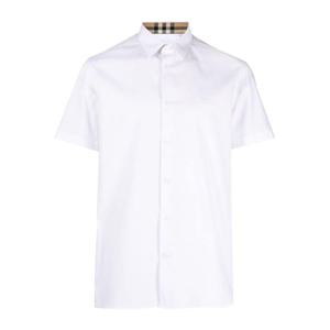 버버리 화이트 반팔셔츠 8079594 A1464