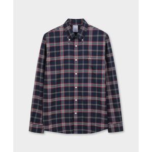 [브룩스브라더스] 레귤러핏 논아이론 트윌 타탄 체크 셔츠 (다크네이비) (BBTHMM6131QEF)