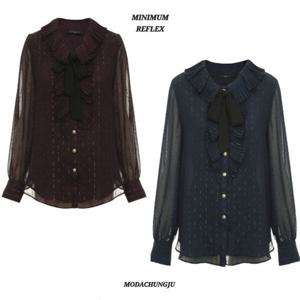 [미니멈]MD 리본타이 셋 프릴 카라 블라우스 MD MMYCGWB8100 M_C