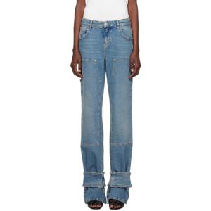 25 FW 블루마린 여성 블루 보이핏 카고 데님 진 242901F069003