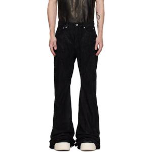 25 FW 릭오웬스 남성 블랙 포터빌 바이어스 컷 부츠컷 슬랙스 242126M191004