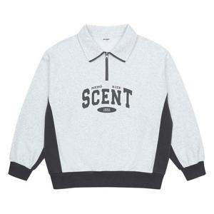 [에꼴리에]에꼴리에 더센트럴 옆선 배색 반집업 카라 맨투맨티/사선 카고 파라슈트 바지 셋트 24D3753/3754