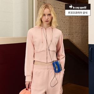[르꼬끄공식] 여성 모달 더블텐션 레귤러핏 크롭 후드집업 (QQ122OFT11)