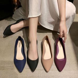 젤리슈즈 스틸레토 뽀족코 플랫슈즈 낮은굽 구두