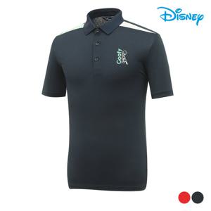 [디즈니골프] 남성 어깨 배색 반팔 카라 티셔츠 DM2MTS038
