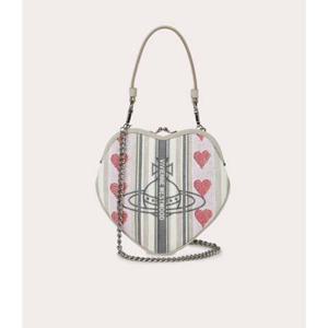 [공식] 비비안웨스트우드 린넨 하트 스트라이프 벨 숄더백 (VPSCBA0003 01)