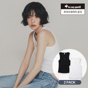 [르꼬끄공식] 온라인전용) 여성 골지 2PACK 슬림 슬리브리스 (QQ222JSL41)