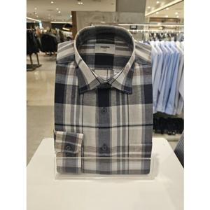 (RPSSG0037BG) (레노마) 린넨혼방 빅체크 시원 일반핏 긴팔셔츠