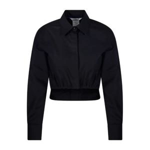 막스마라 크롭 버튼업 블랙 코튼 셔츠 2511111072650 BLACK