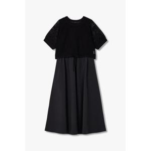 지컷 (7255237121) 네트 니트 콤비 플레어 원피스