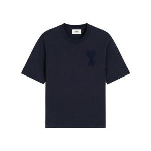 아미 톤온톤 하트 로고 오가닉 코튼 저지 티셔츠 네이비 블루 HTS055-726-4011