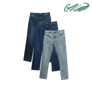 [크로커다일] 슬럽 루즈핏 인디고 데님 팬츠 CDAABPT9503