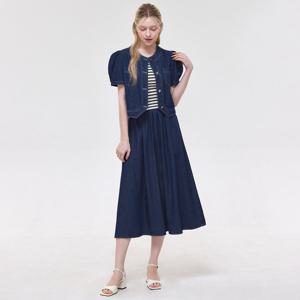 FOCUS  스티치 데님 자켓+플레어 스커트 SET PBVFF5M3JK1081