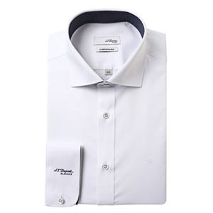 [듀퐁셔츠] 25 S S 화이트 기본무지 스판 와이드카라배색 긴소매 슬림핏 셔츠(SE5SM22LS929SWH)