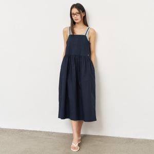 WOMAN 루즈핏 코튼 슬리브리스 롱 원피스 [DEEP NAVY] / WBE2L15508