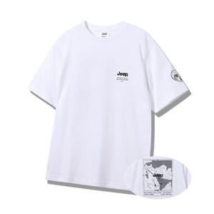 [지프]공용 지구 자수 프린트 반팔티셔츠(JQ3TSU106)