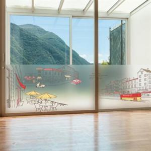 아트박스/낭만창고 dgcn095-런던거리-무점착 반투명 창문 시트지