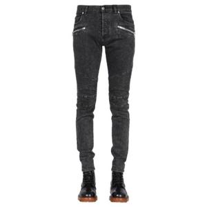Balmain 골지 무릎 스키니 진 XH1MG005DB67 0PC TP935893800