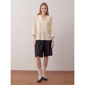 [뷰어]여성 원턱 버뮤다 팬츠 ZNPTP305_BK