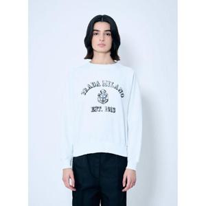 25 FW 프라다 여성 로고 프린트 맨투맨  pra0260011wht