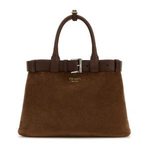 프라다 브라운 스웨이드 버클 미디엄 핸드백 1BA434VOBO2C4S F0