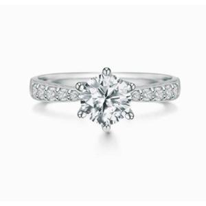 [로이드] 14K 1캐럿 6프롱 파베 반지 LRD24013D