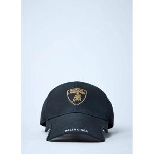 25 FW Balenciaga x Lamborghini 남성 로고 모티프 베이스볼 캡 bll0162007blk