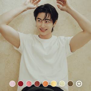 [지오다노][변우석] 남자 라운드넥 기본 무지 코튼 면 반팔 티셔츠 025530