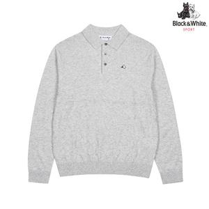 [블랙앤화이트]남성 폴로카라 솔리드 스웨터 2904GXSS_GREY