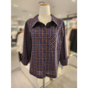 [SOUP]숲 뒷트임 배색 체크 셔츠 (SB8LS34)