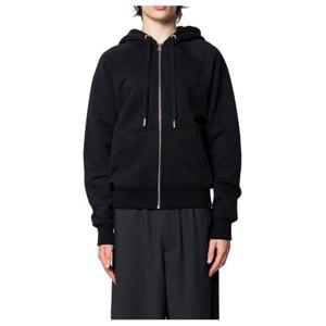 AMI 아미 드 쾨르 지퍼업 드로스트링 후드 티셔츠 H25USW759747 NOIR TP946530637