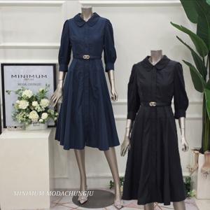 [미니멈]MD 카라넥 벌룬 백밴딩 앞집업 원피스 MD MZCGWO8900DN